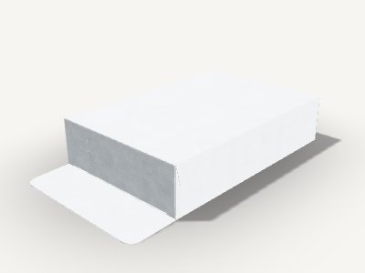 插口盒自动锁底·120×40×180 3D 效果